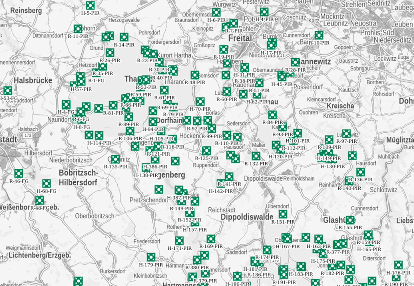 Screenshot Geoportal Sachsenatlas Forstliche Rettungspunkte