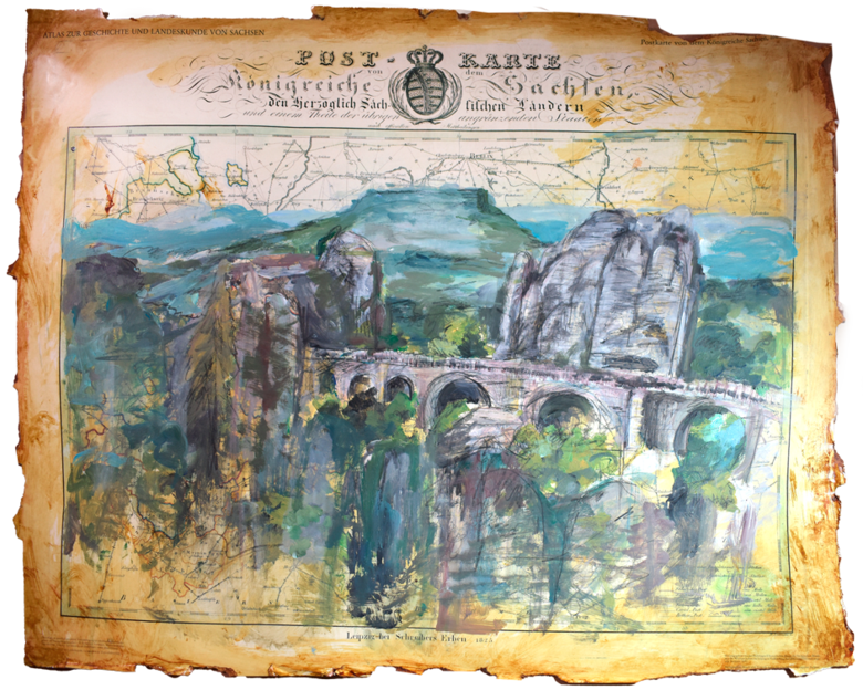 Bastei - Kunst auf historischen Karten