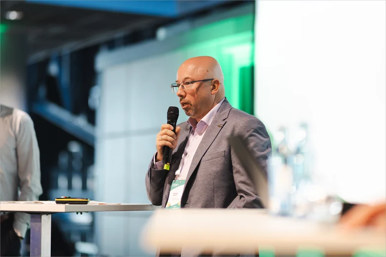GeoSN-Referatsleiter Andreas Klenner bei seinem Vortrag auf der ITOF2026