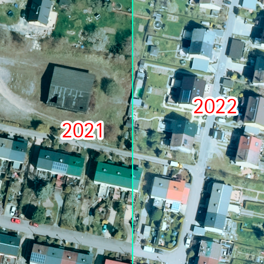 Ausschnitt WMS Historische Luftbilder 2021-2022